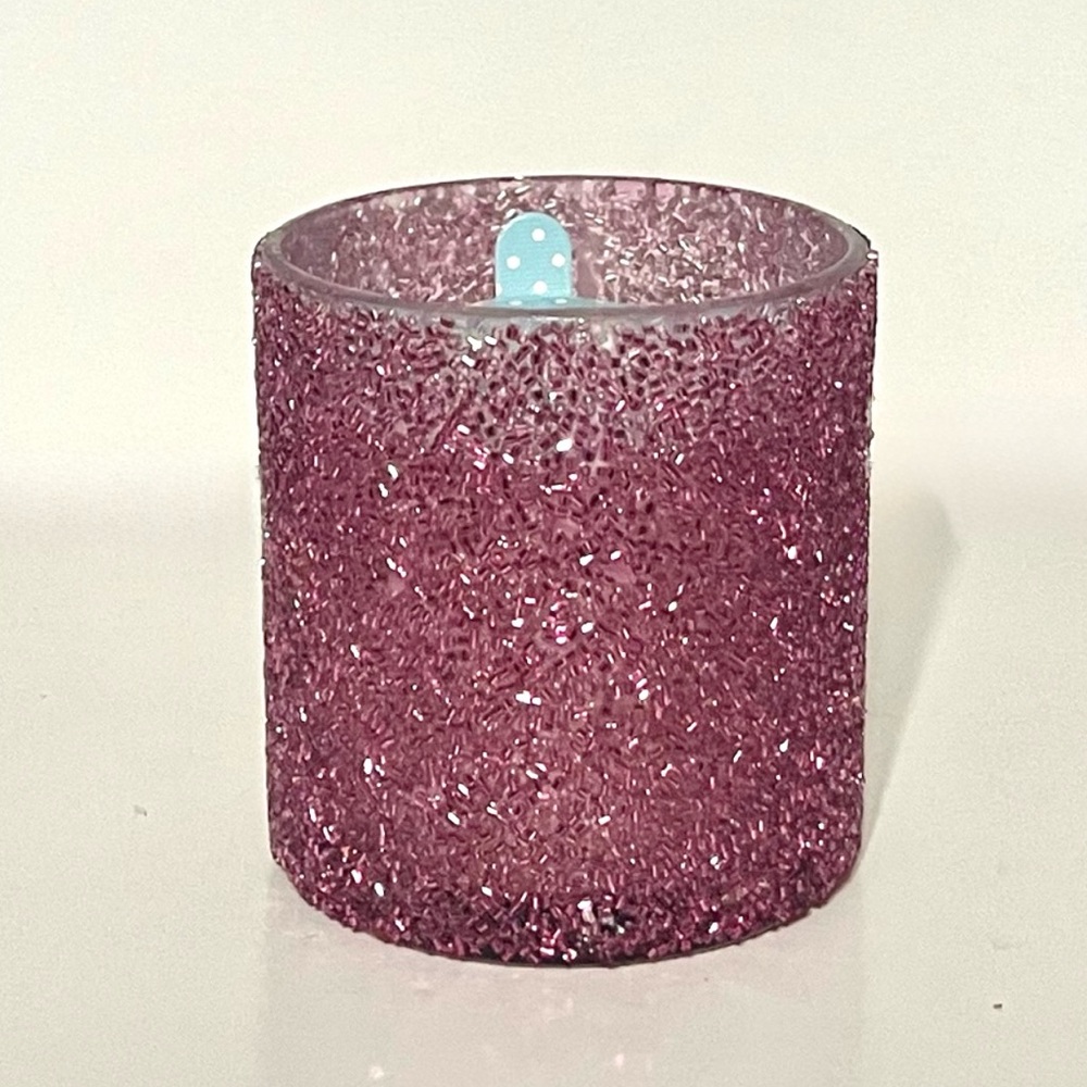 4/$20 Pink sanded glass 13oz Decorative 3 wick candle Gardenia Blossom scent